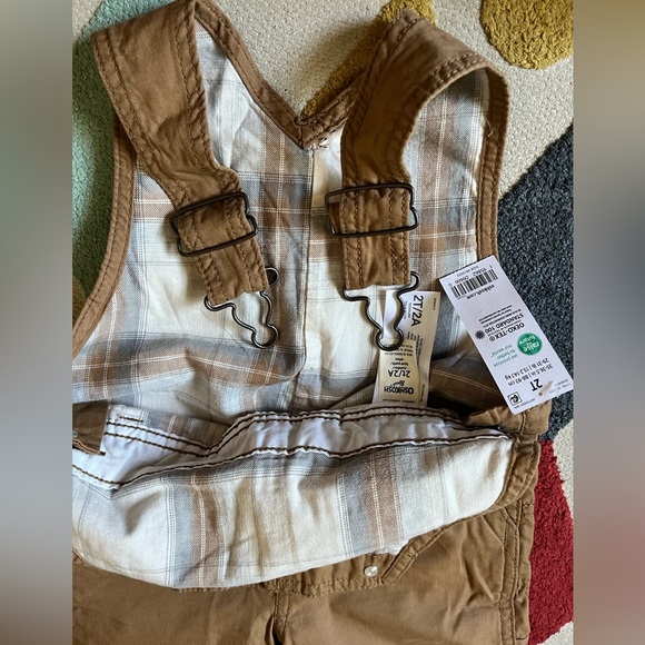 OshKosh B'gosh Tan Kids Overalls - Picture 3 of 5